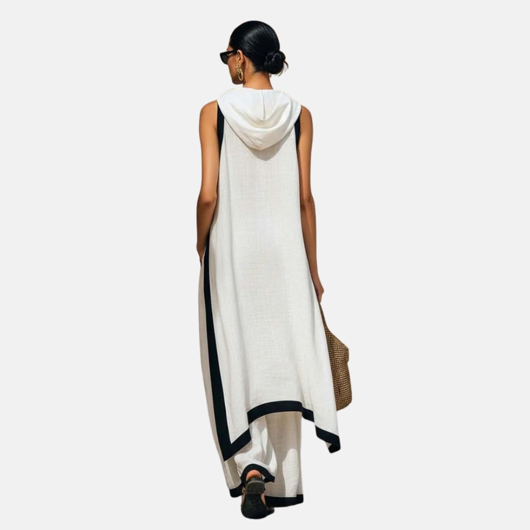 Léonie | Ensemble composé d'une tunique longue et de pantalons larges