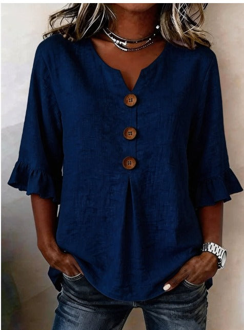Sophie | Blouse boutonnée à volants