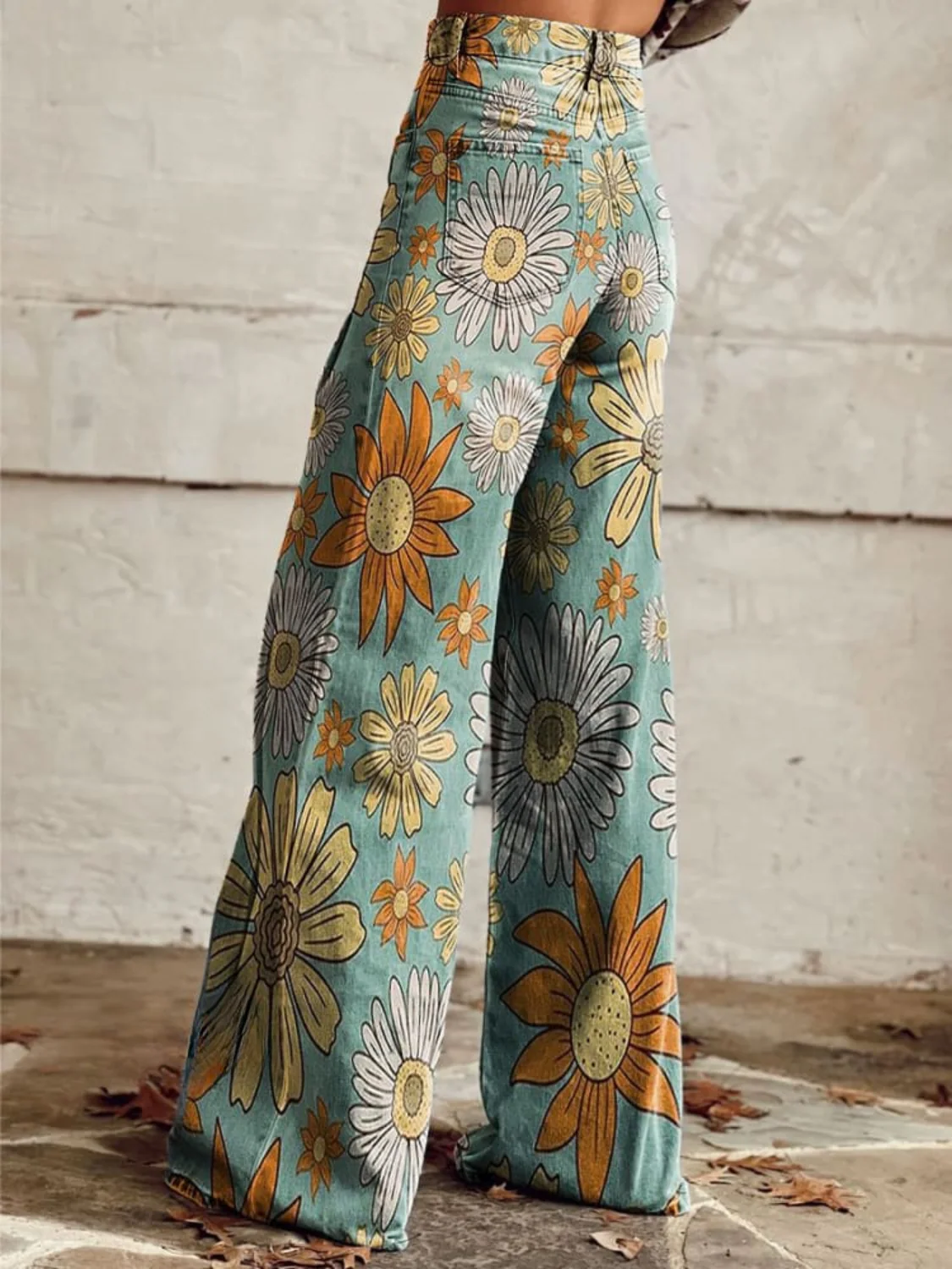 Léna - Pantalons larges à fleurs