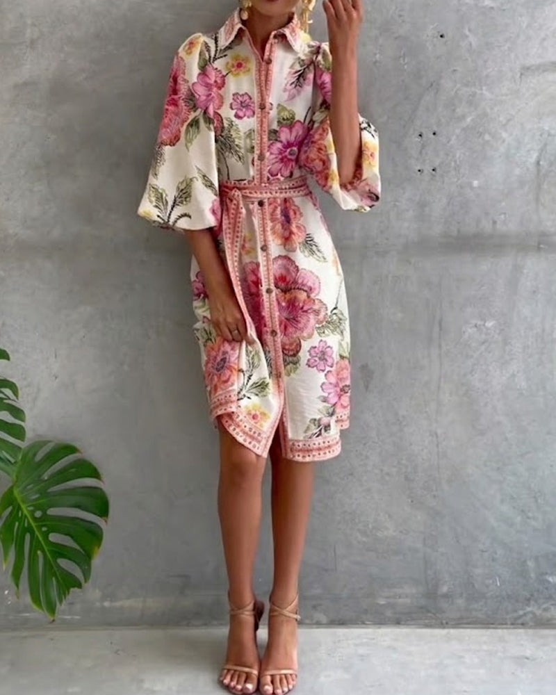 Robe Chiara | Élégance Naturelle et Imprimé de Saison