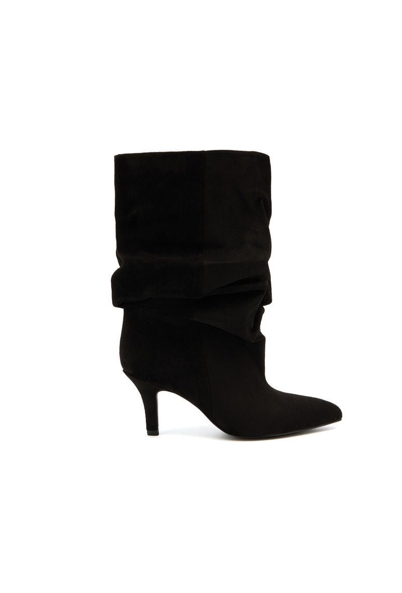 Bottines slouchy suède LUCY - Noir