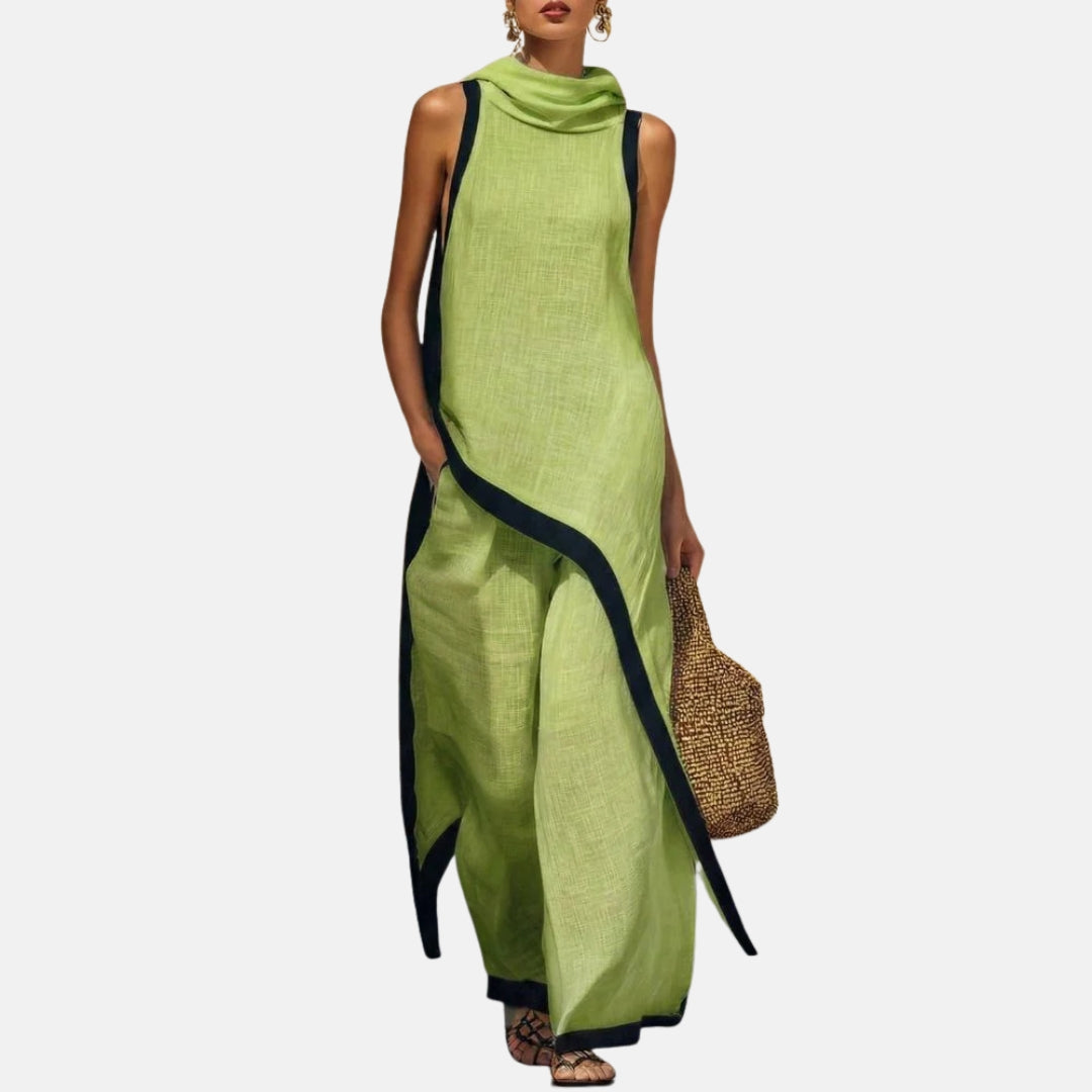 Léonie | Ensemble composé d'une tunique longue et de pantalons larges
