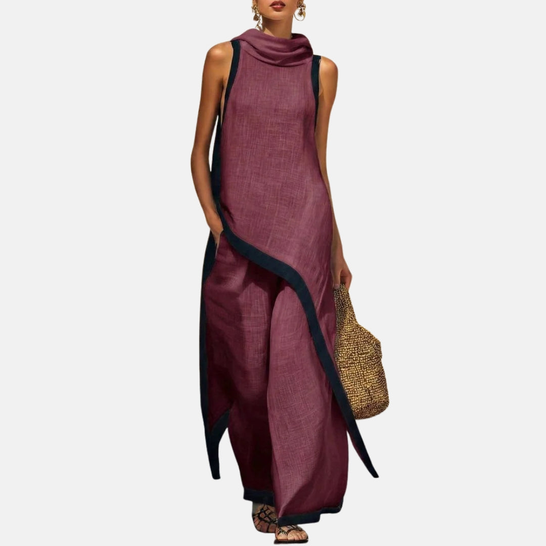 Léonie | Ensemble composé d'une tunique longue et de pantalons larges