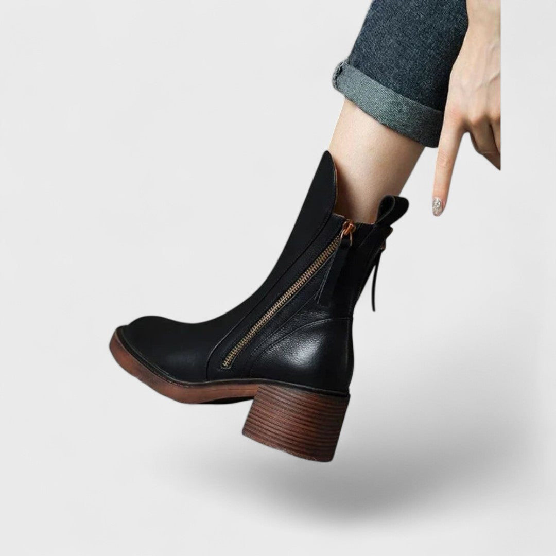 Bottines en Cuir avec Intérieur en Fourrure – Élégants et Confortables