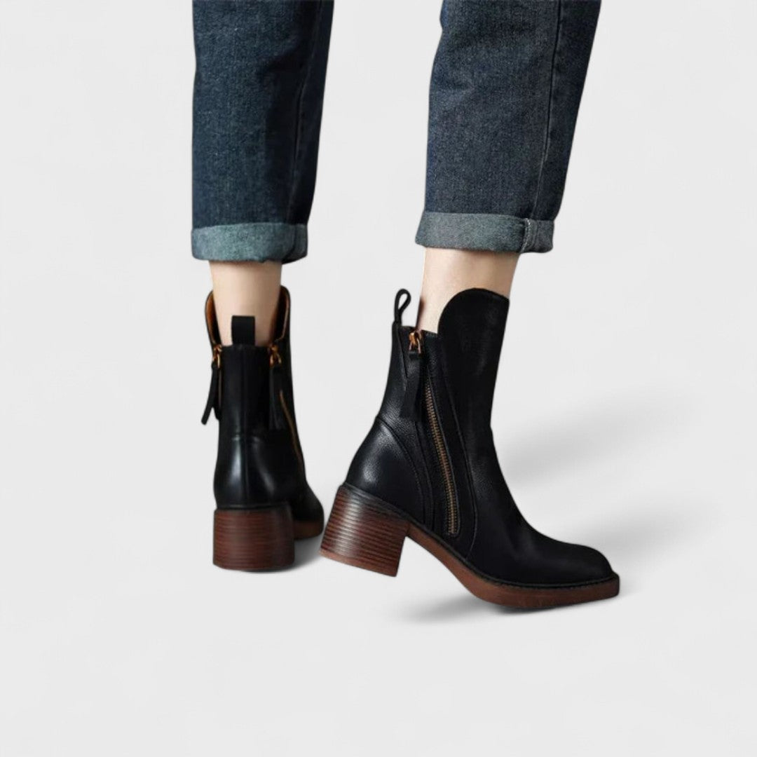 Bottines en Cuir avec Intérieur en Fourrure – Élégants et Confortables
