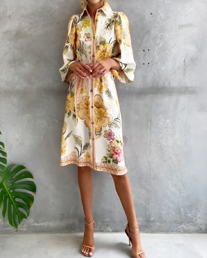 Robe Chiara | Élégance Naturelle et Imprimé de Saison