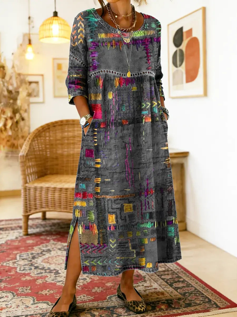 MANUELA | ROBE AVEC IMPRIMÉ ETHNIQUE