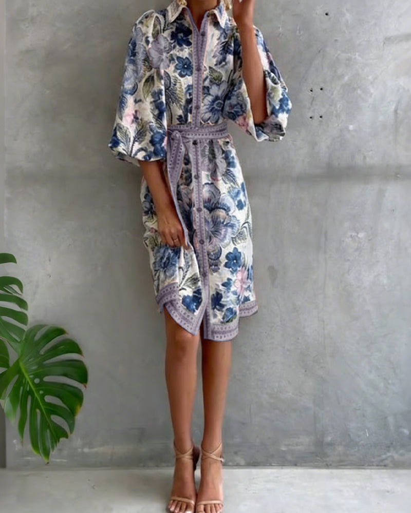 Robe Chiara | Élégance Naturelle et Imprimé de Saison