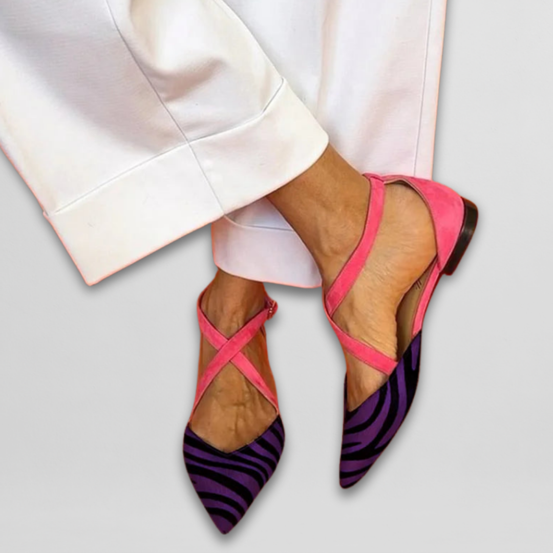 Ballerines d'Été à Talon Bas et Imprimé Zèbre