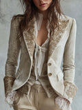 Constance | Blazer Ivoire Brodé Tailleur