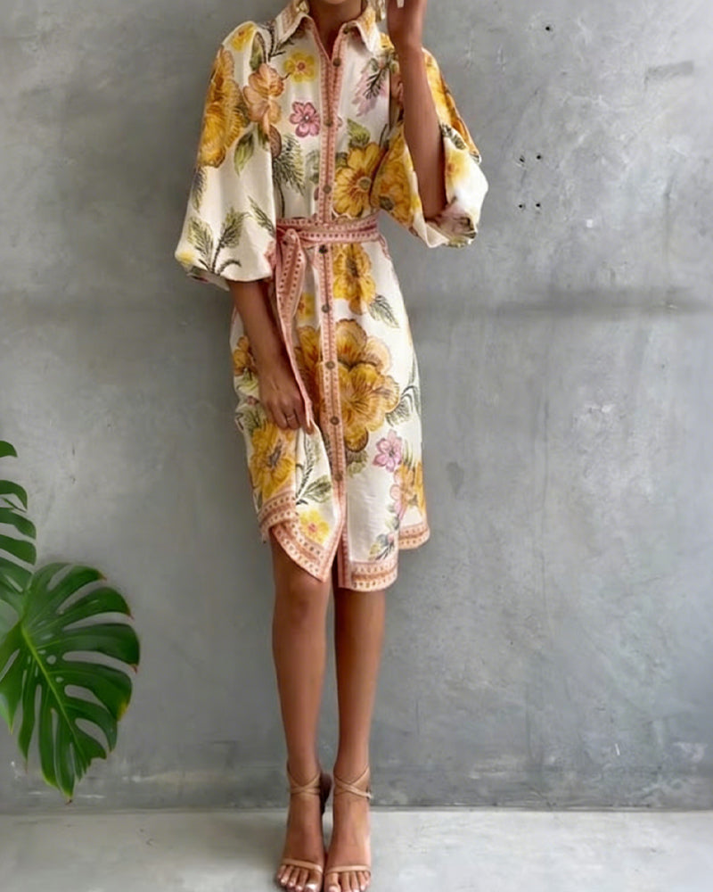 Robe Chiara | Élégance Naturelle et Imprimé de Saison