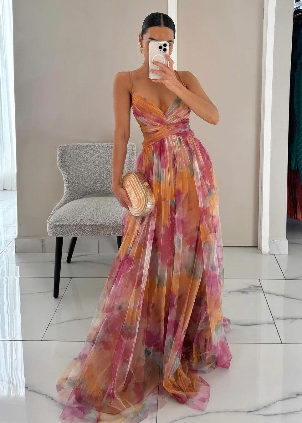 La Scintilla | Robe longue à imprimé floral élégant