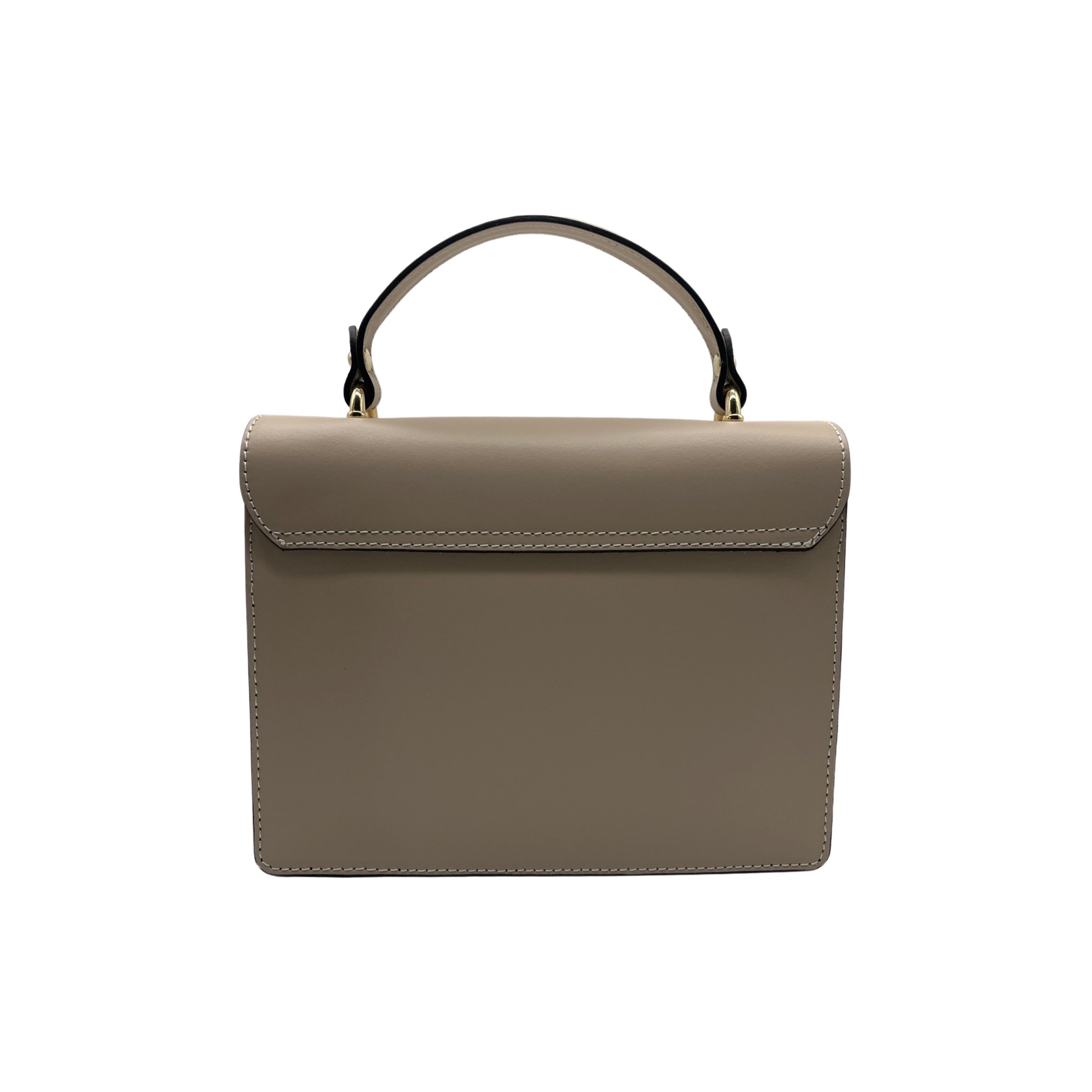 SAC PORTE MAIN CUIR VACHETTE LISSE DELIA BEIGE