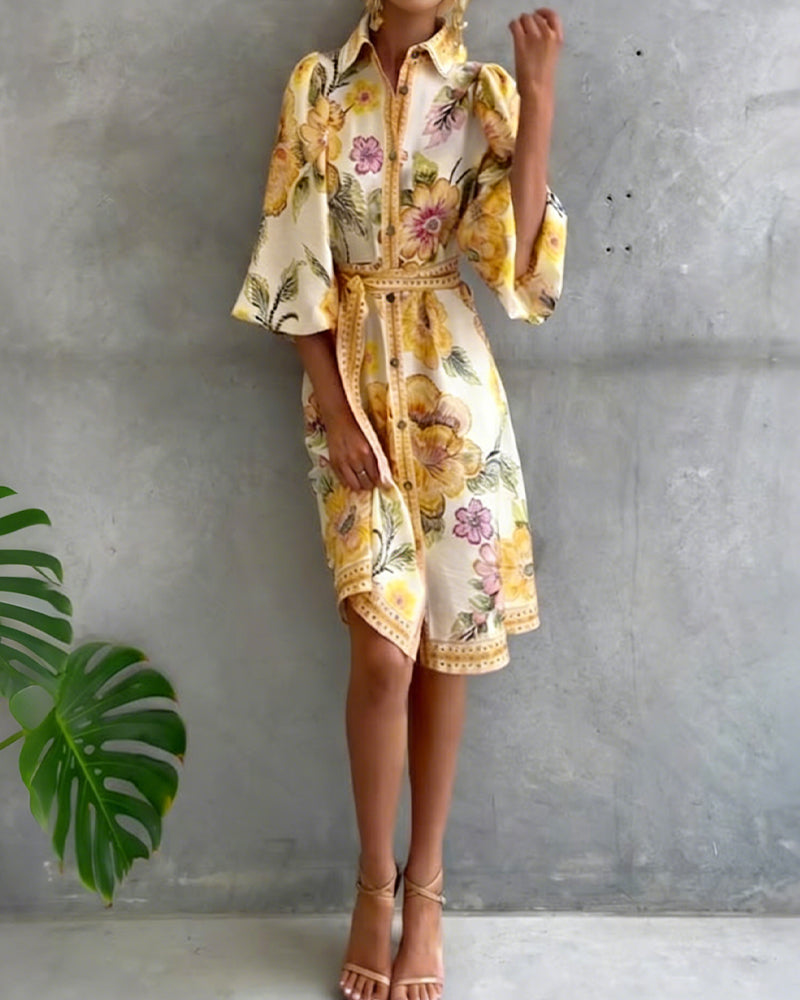 Robe Chiara | Élégance Naturelle et Imprimé de Saison