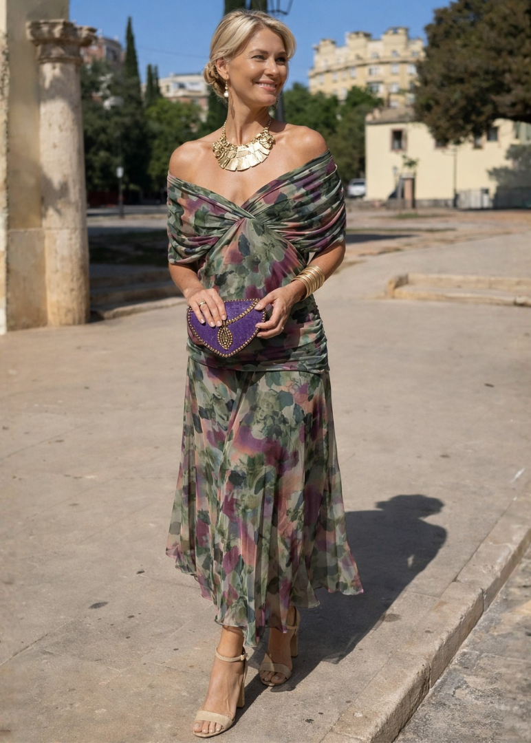 Mikaela | Robe longue à épaules dénudées