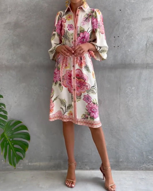 Robe Chiara | Élégance Naturelle et Imprimé de Saison