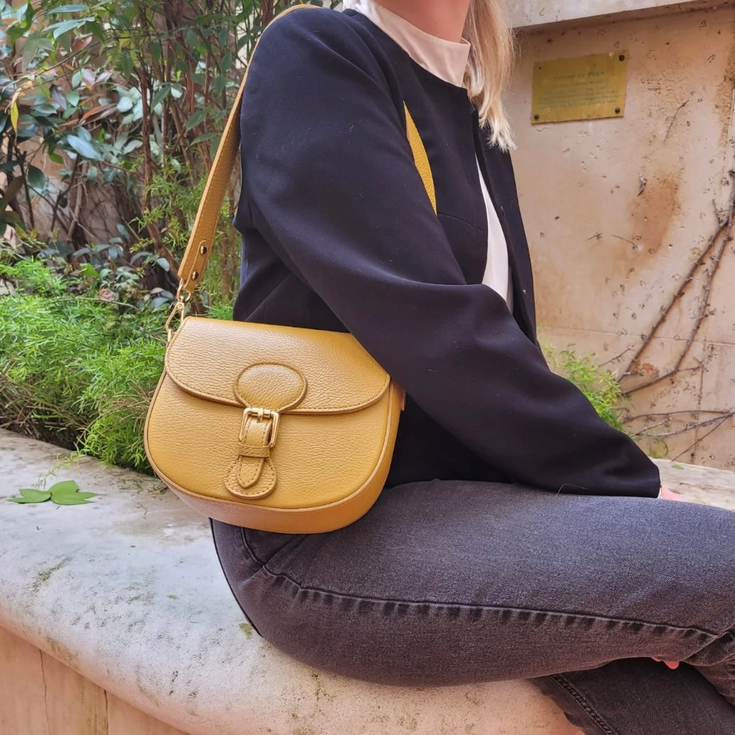 SAC BANDOULIERE CUIR SESAME LEONINE