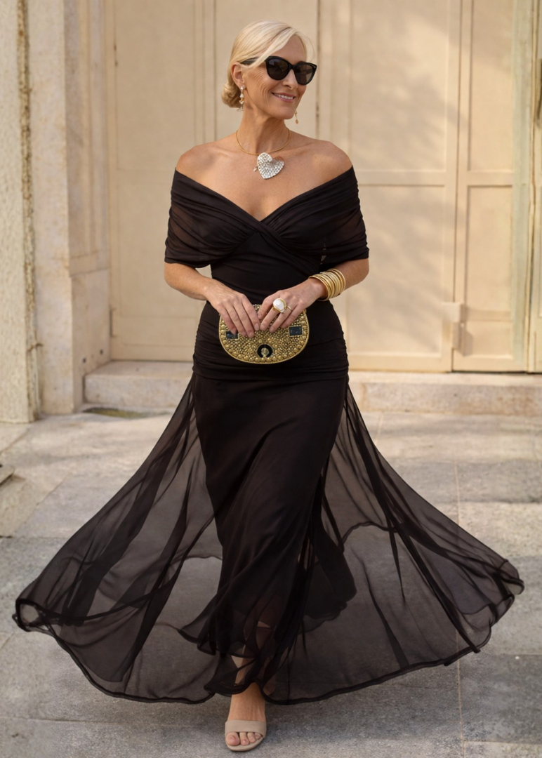 Mikaela | Robe longue à épaules dénudées