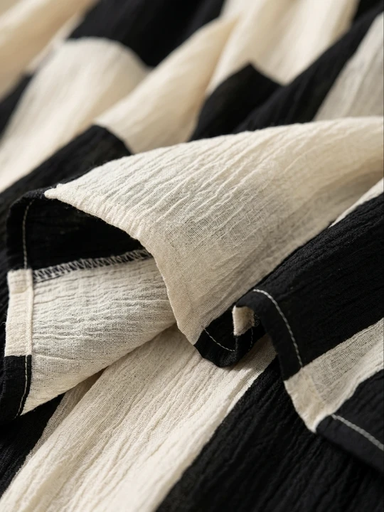 ANDREA | Robe longue sans manches à motif à carreaux et rayures