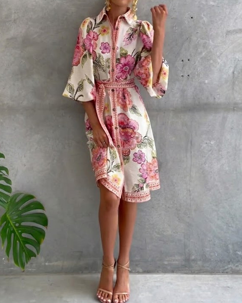 Robe Chiara | Élégance Naturelle et Imprimé de Saison