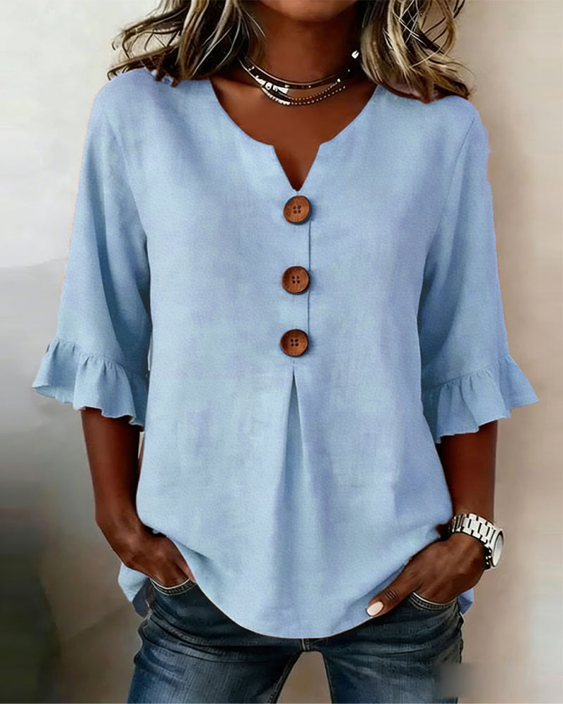 Sophie | Blouse boutonnée à volants