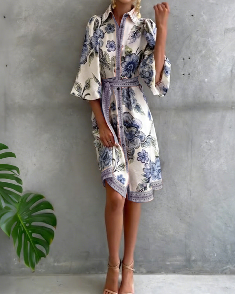 Robe Chiara | Élégance Naturelle et Imprimé de Saison
