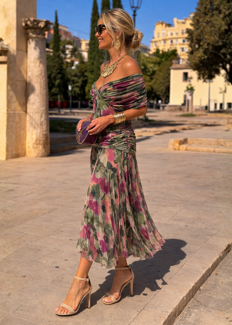 Mikaela | Robe longue à épaules dénudées