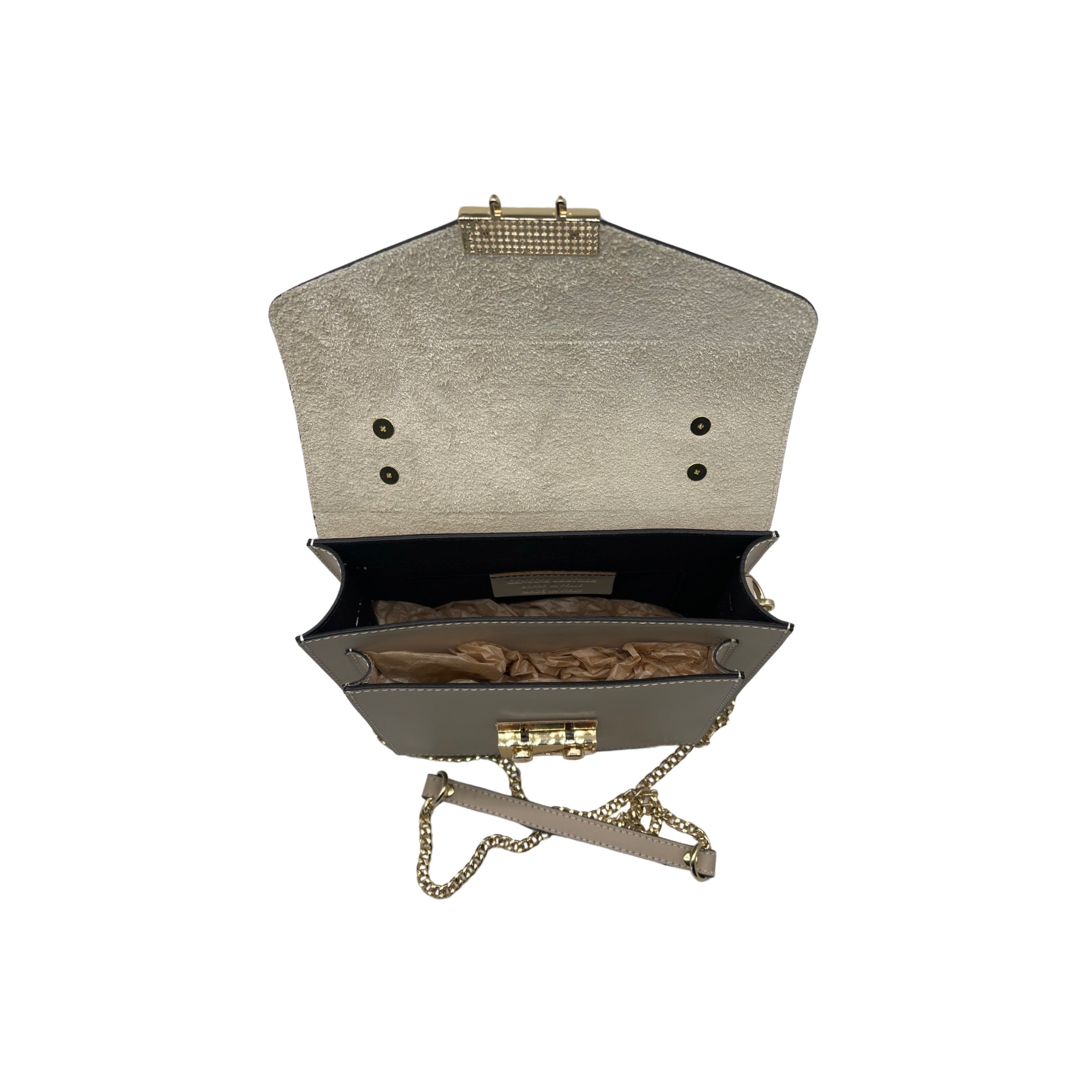 SAC PORTE MAIN CUIR VACHETTE LISSE DELIA BEIGE