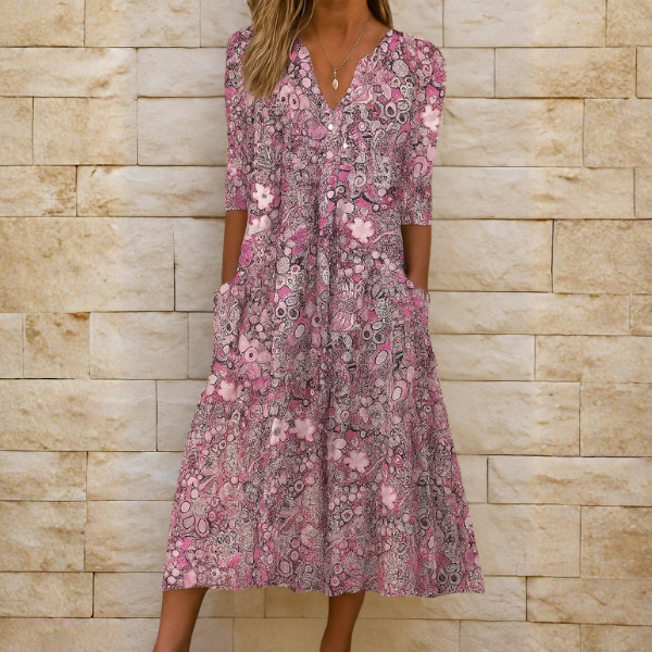 OLIVIA | ROBE ÉLÉGANTE AVEC DÉCOLLETÉ EN V
