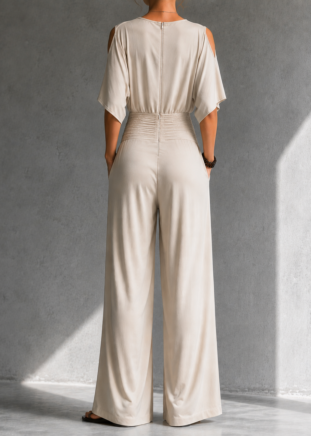 Alía | Ensemble Élégant avec Effet Croisé et Pantalon Large