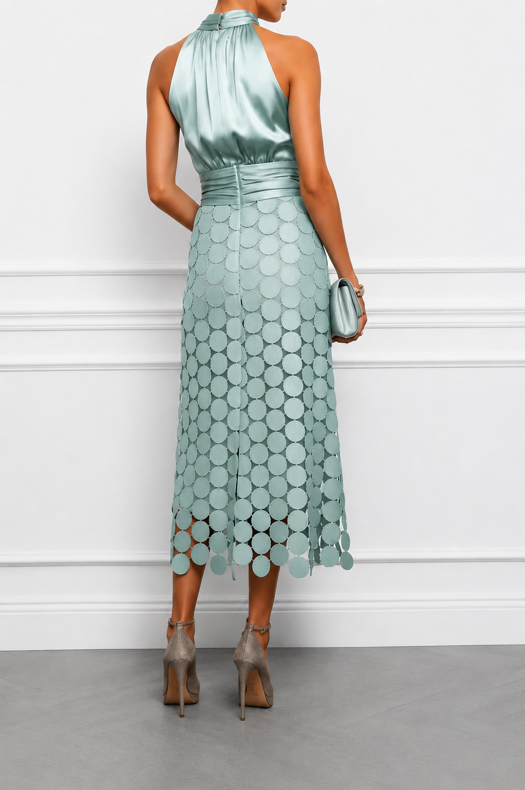 IRENE | ROBE MIDI RAFFINÉE AVEC TOP EN SATIN