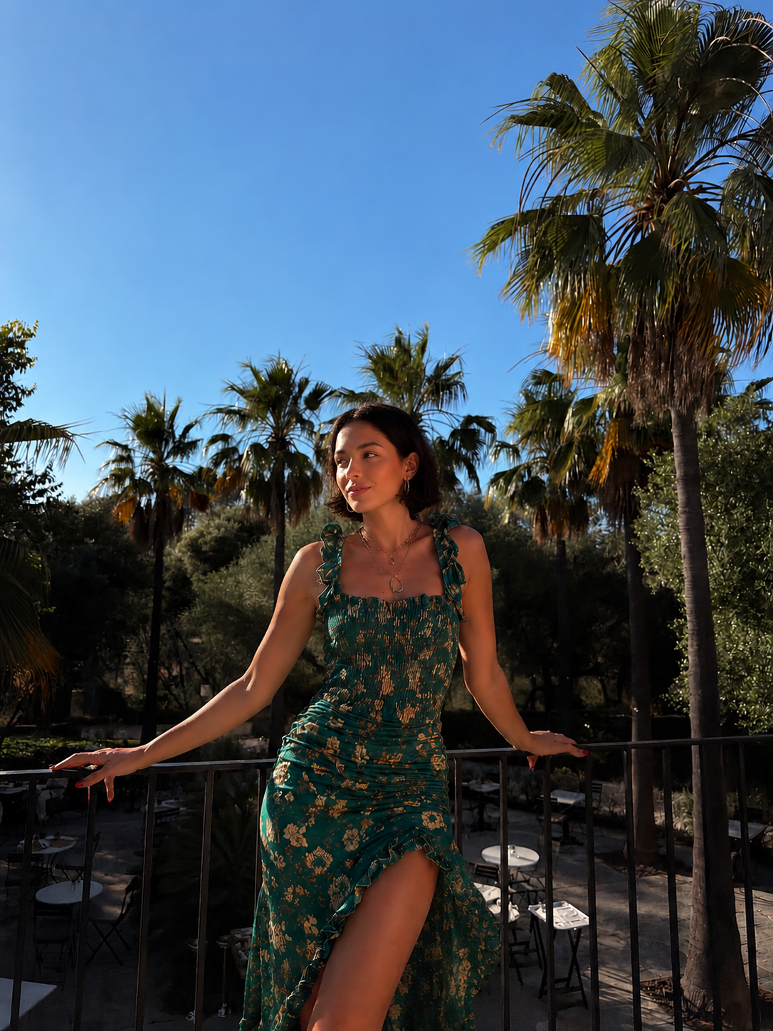 CAMILA - Robe longue style boho rétro avec volants