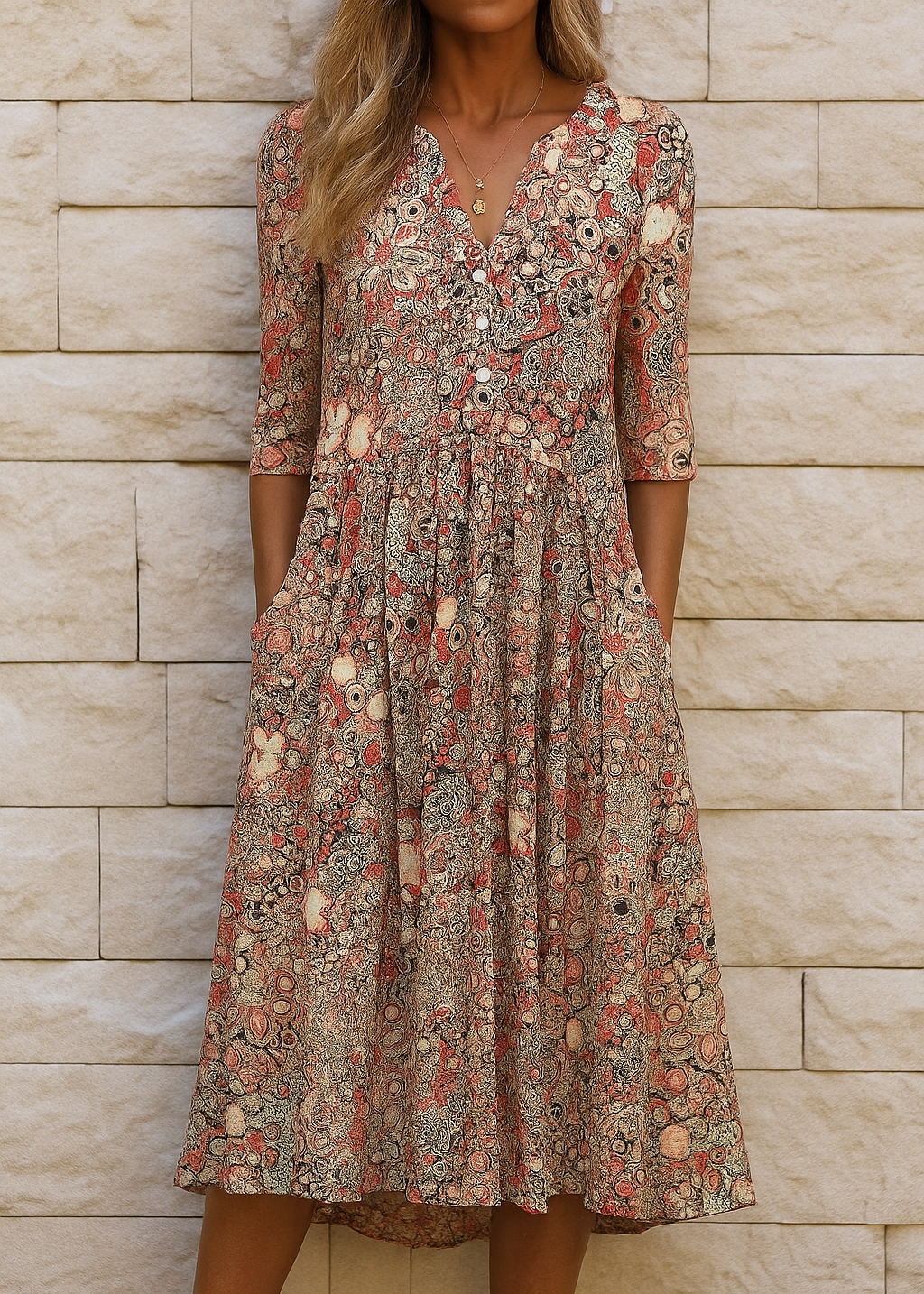 OLIVIA | ROBE ÉLÉGANTE AVEC DÉCOLLETÉ EN V
