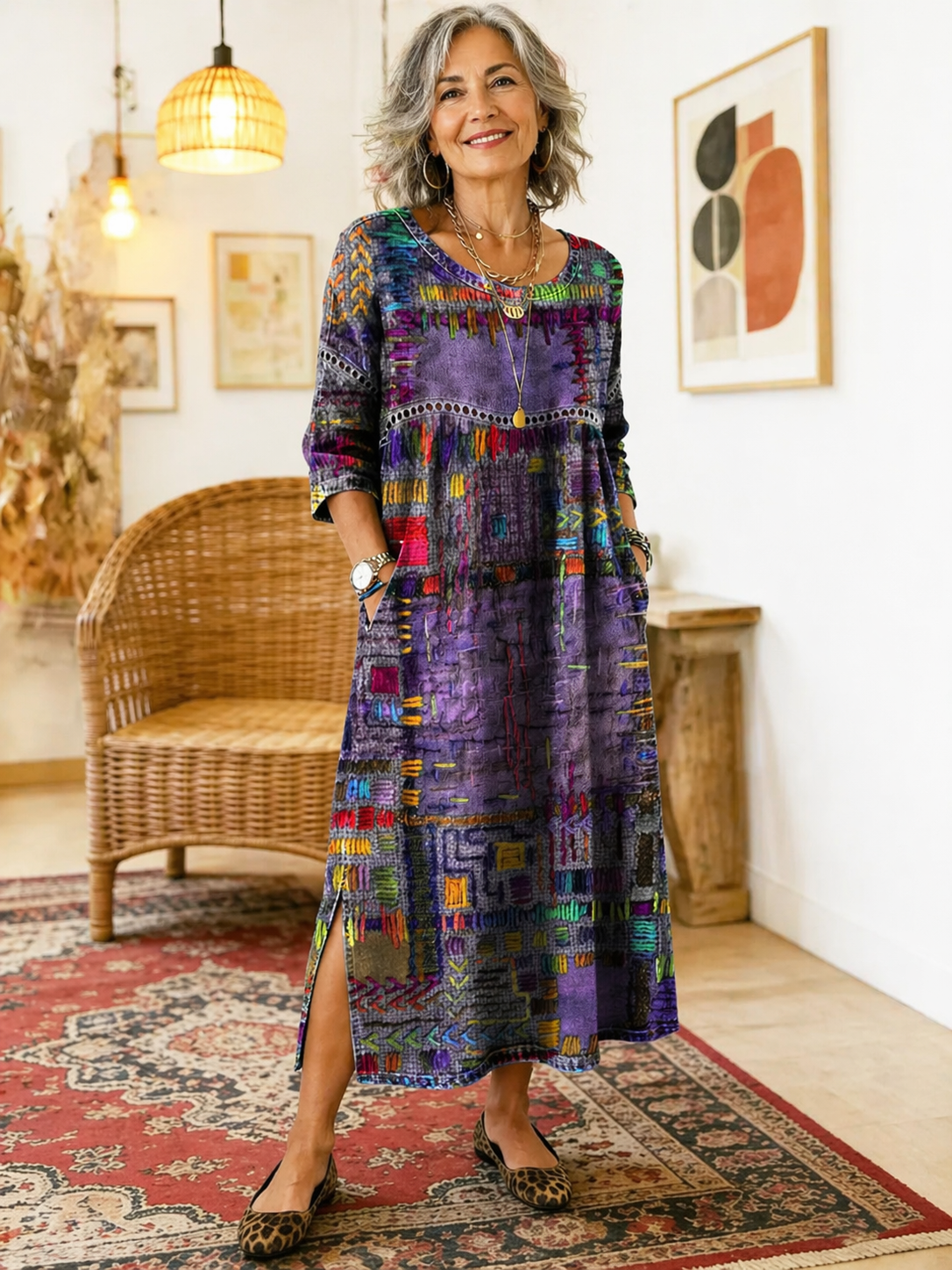 MANUELA | ROBE AVEC IMPRIMÉ ETHNIQUE