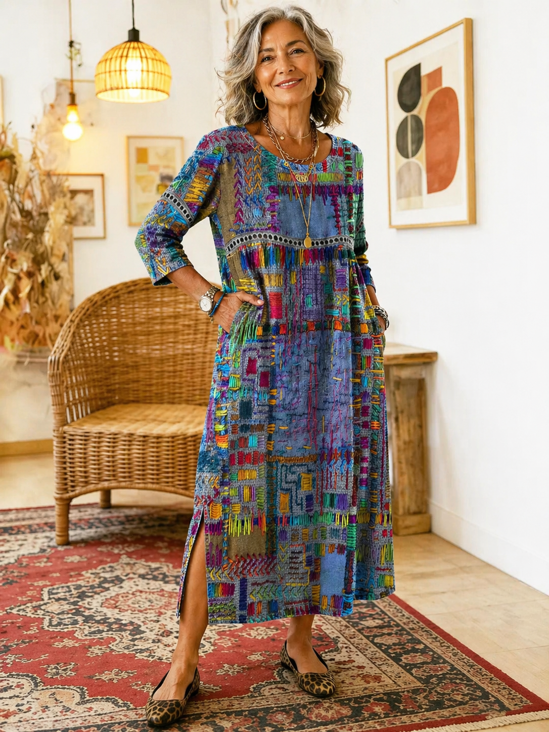 MANUELA | ROBE AVEC IMPRIMÉ ETHNIQUE