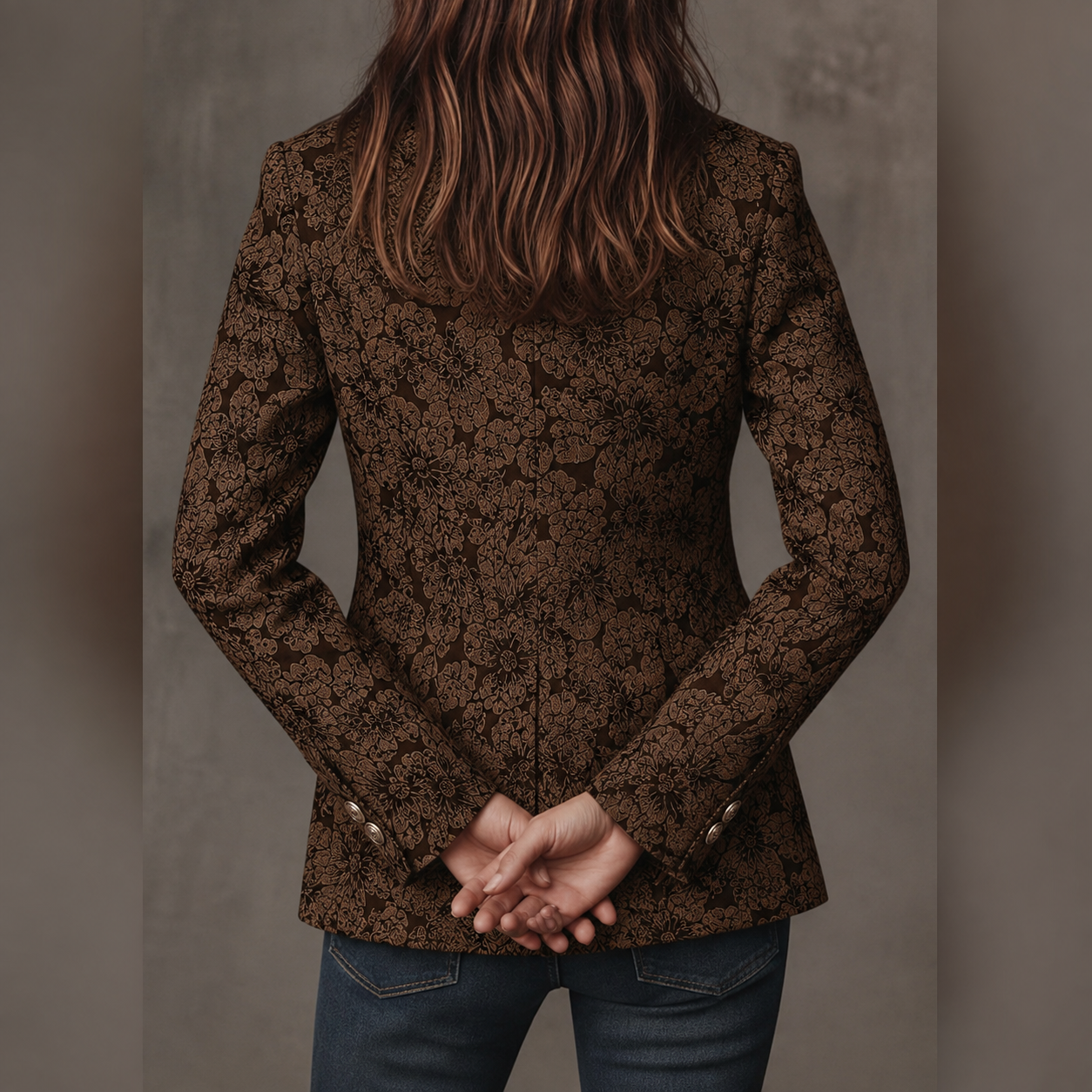 Estelle | Blazer Jacquard Cachemire Ajusté