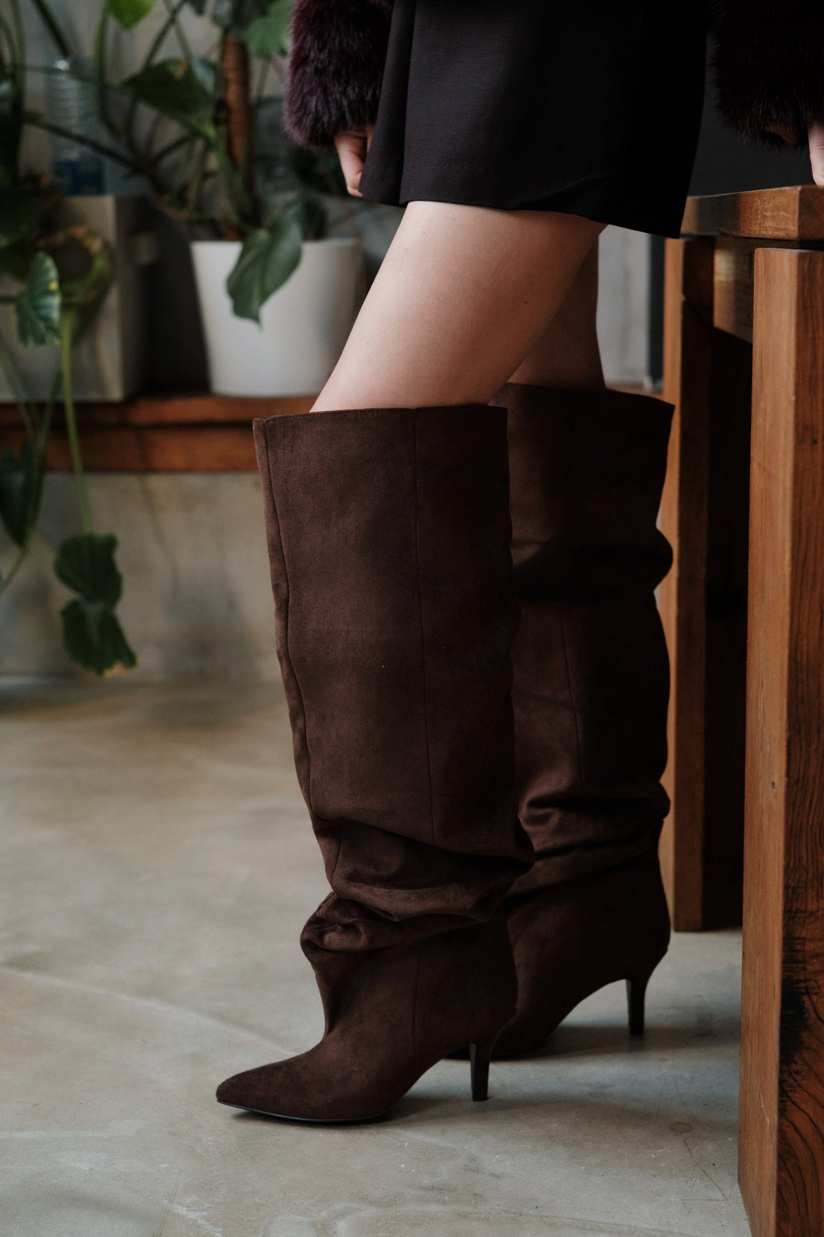 Bottes slouchy NORA Marron