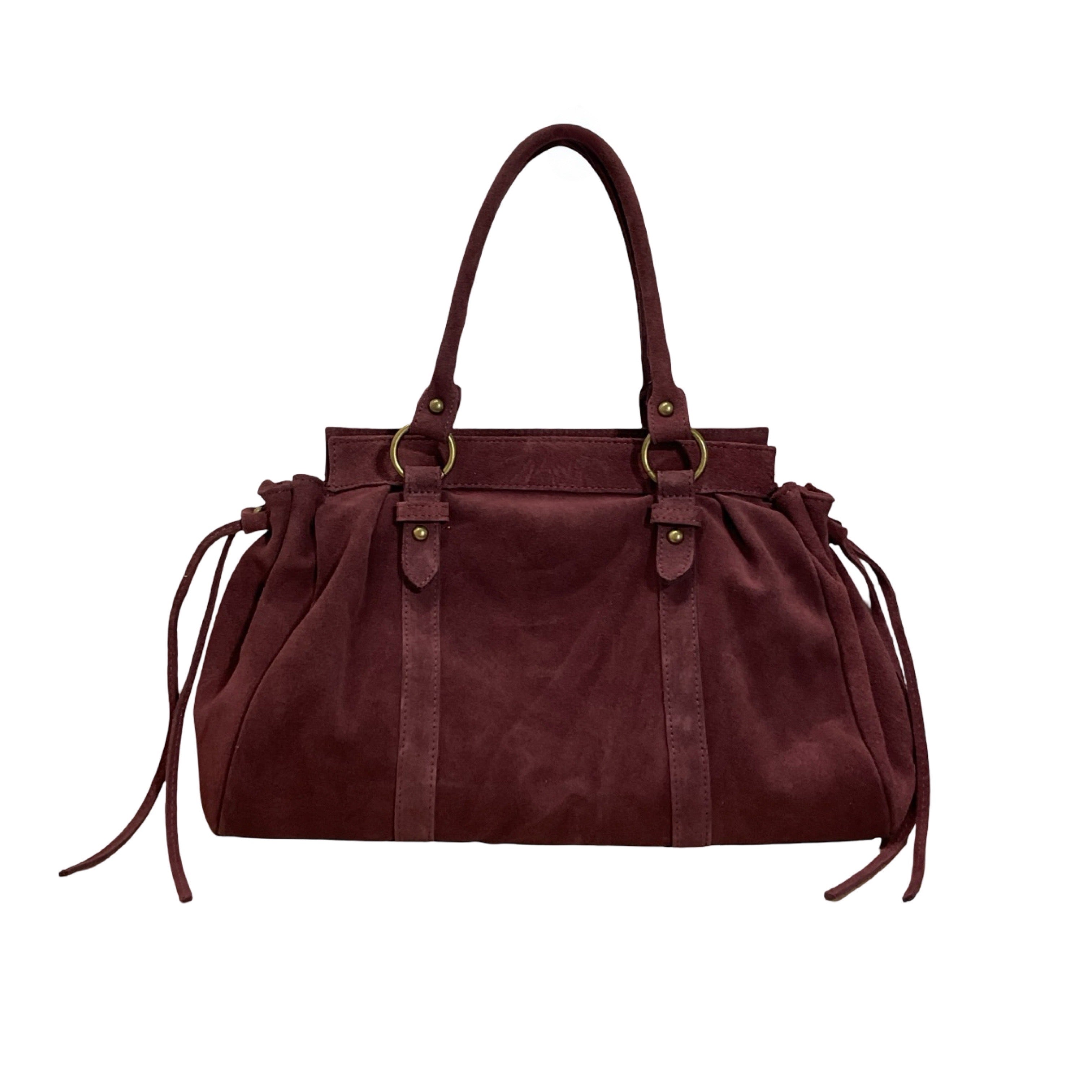 SAC A MAIN CUIR SUEDE GILIA 16 POUCES