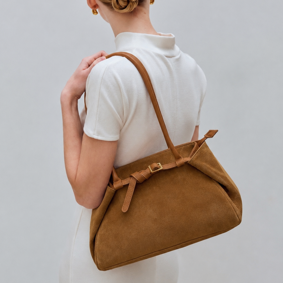 Sac en cuir Bali porté épaule