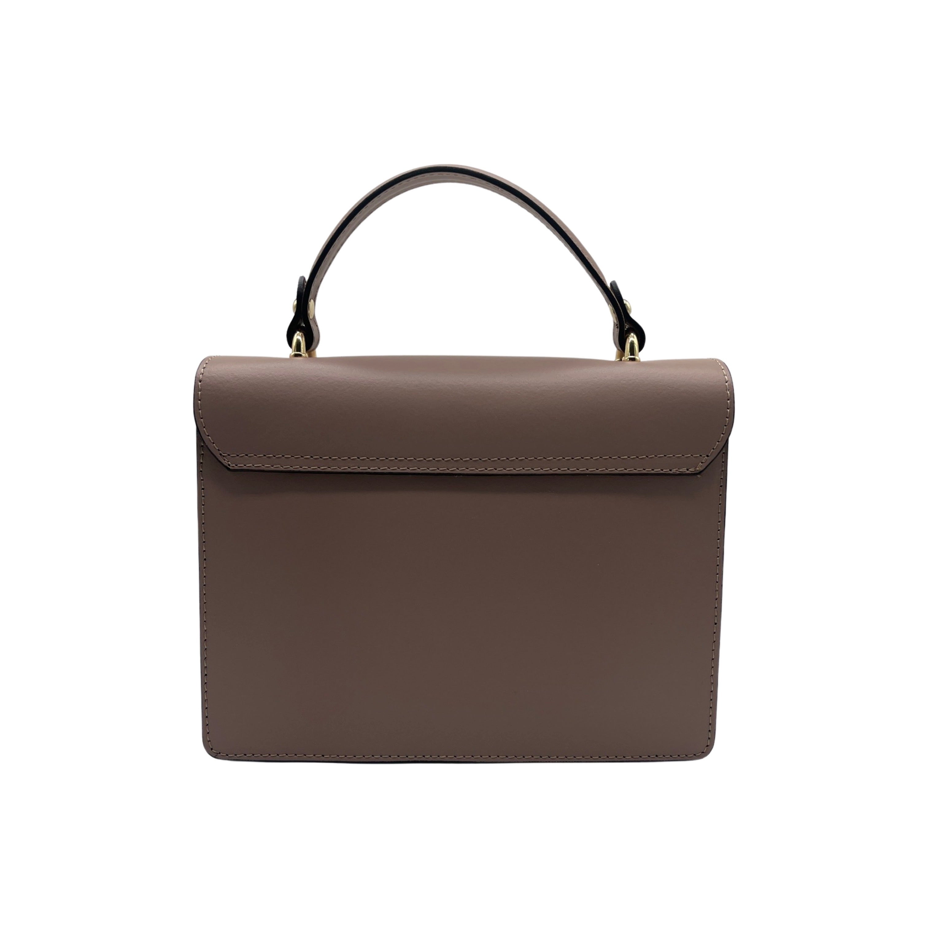 SAC PORTE MAIN CUIR LISSE DELIA VIEUX ROSE