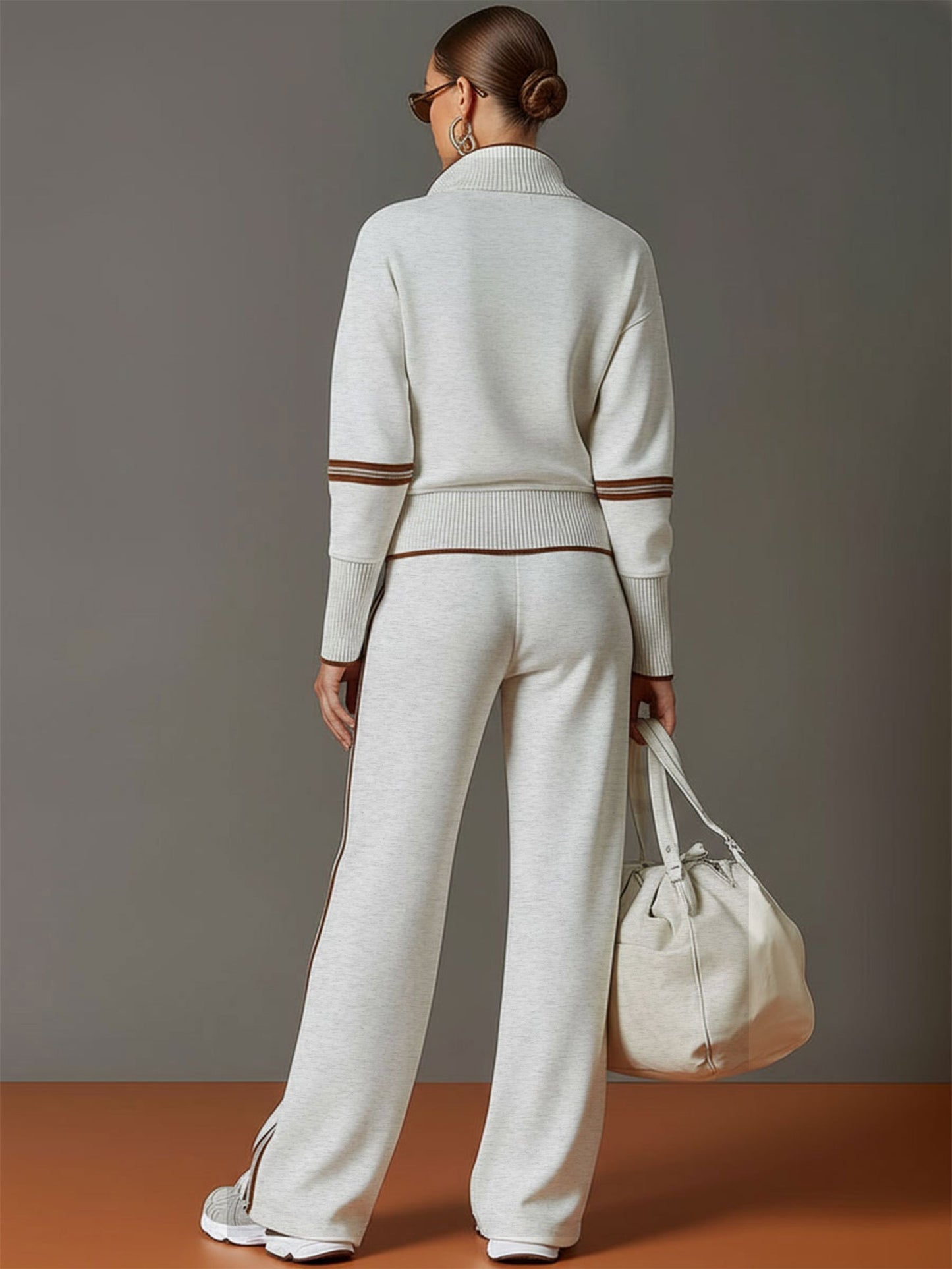 Teresa : Ensemble Femme Deux Pièces avec Sweat à Capuche Half Zip