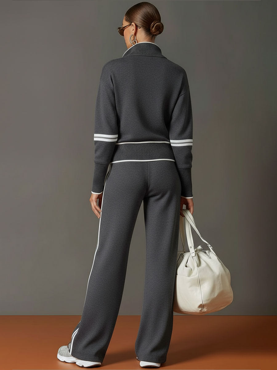 Teresa : Ensemble Femme Deux Pièces avec Sweat à Capuche Half Zip