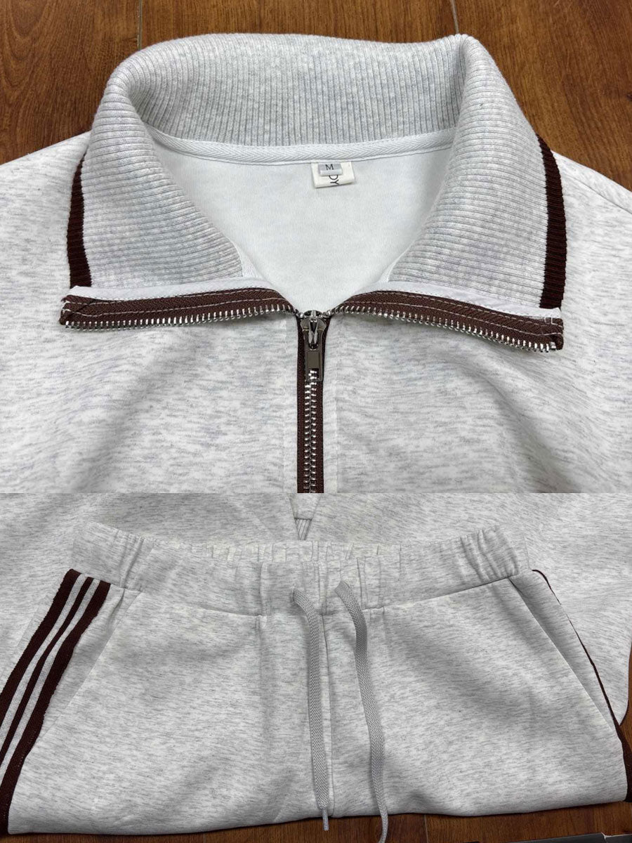 Teresa : Ensemble Femme Deux Pièces avec Sweat à Capuche Half Zip