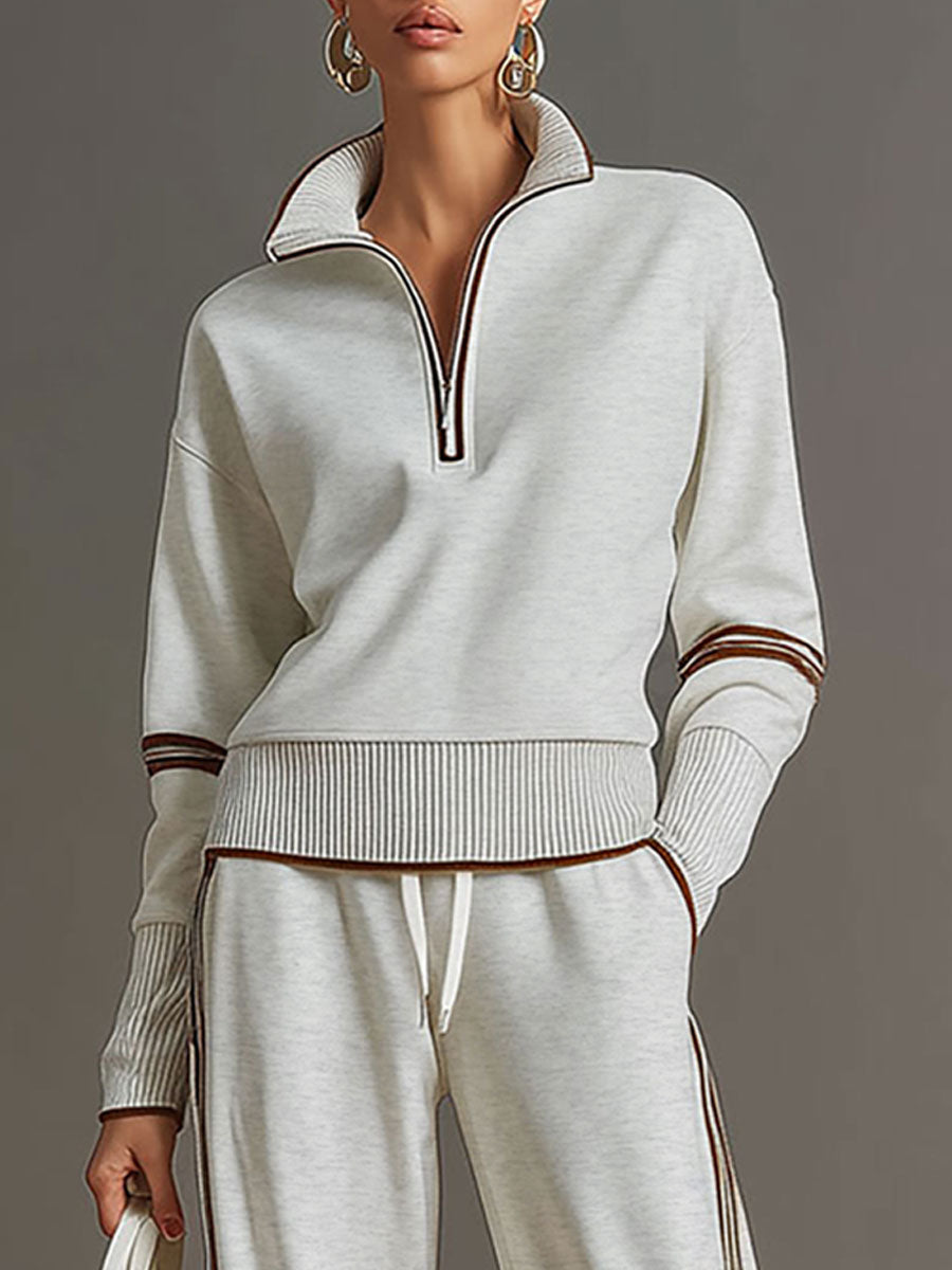 Teresa : Ensemble Femme Deux Pièces avec Sweat à Capuche Half Zip