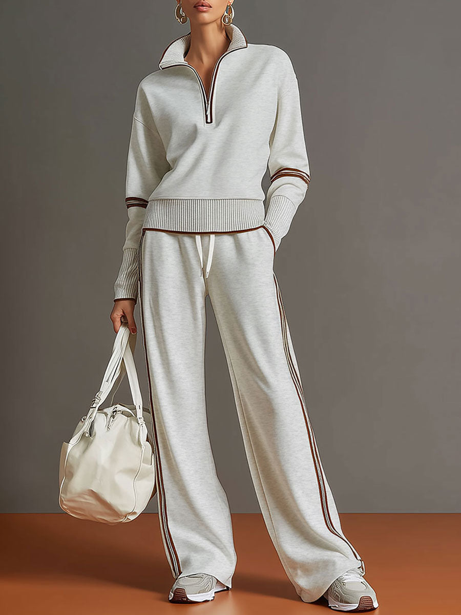 Teresa : Ensemble Femme Deux Pièces avec Sweat à Capuche Half Zip