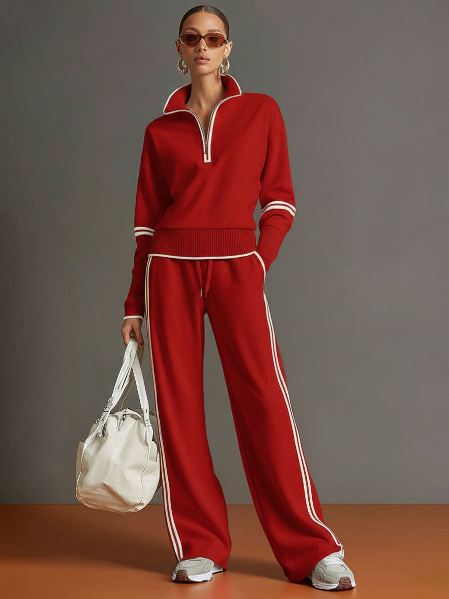 Teresa : Ensemble Femme Deux Pièces avec Sweat à Capuche Semi-Zip