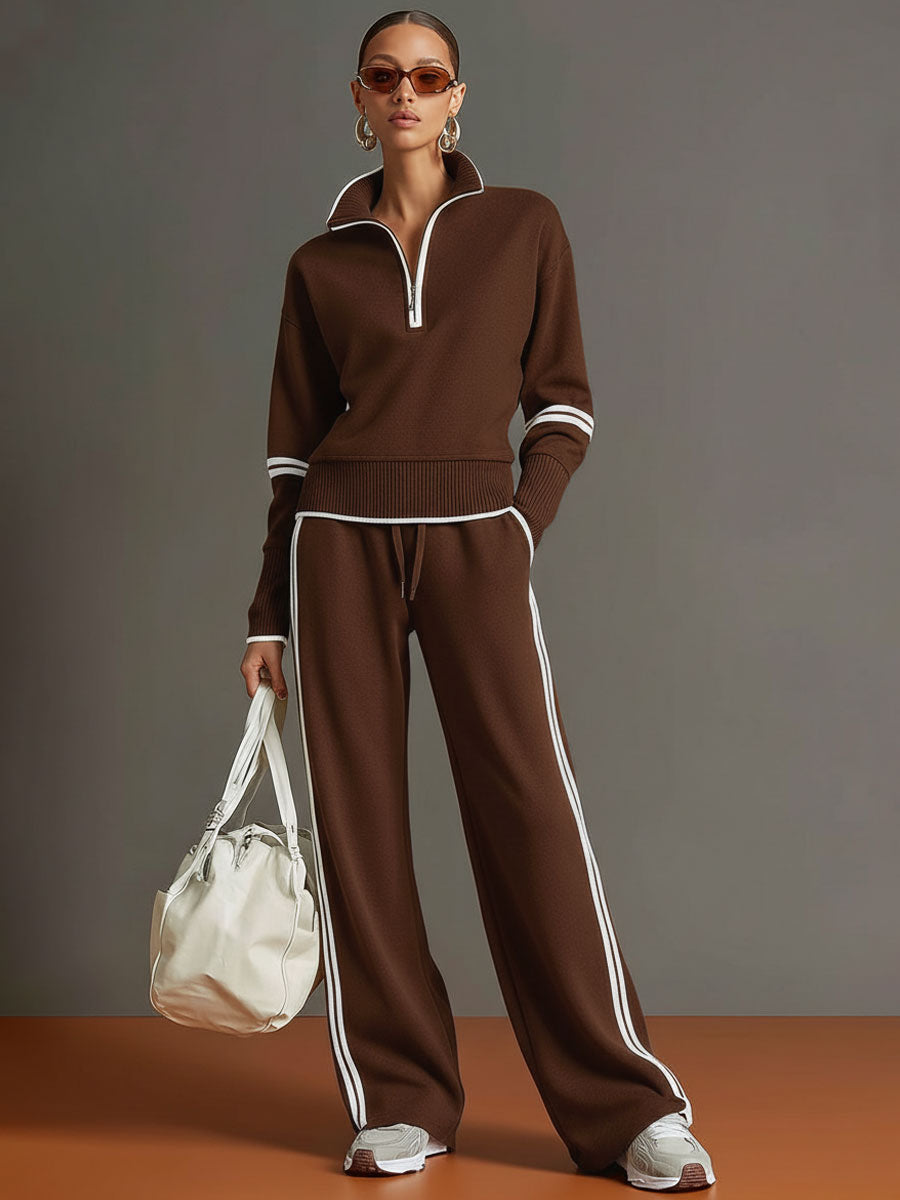 Teresa : Ensemble Femme Deux Pièces avec Sweat à Capuche Half Zip