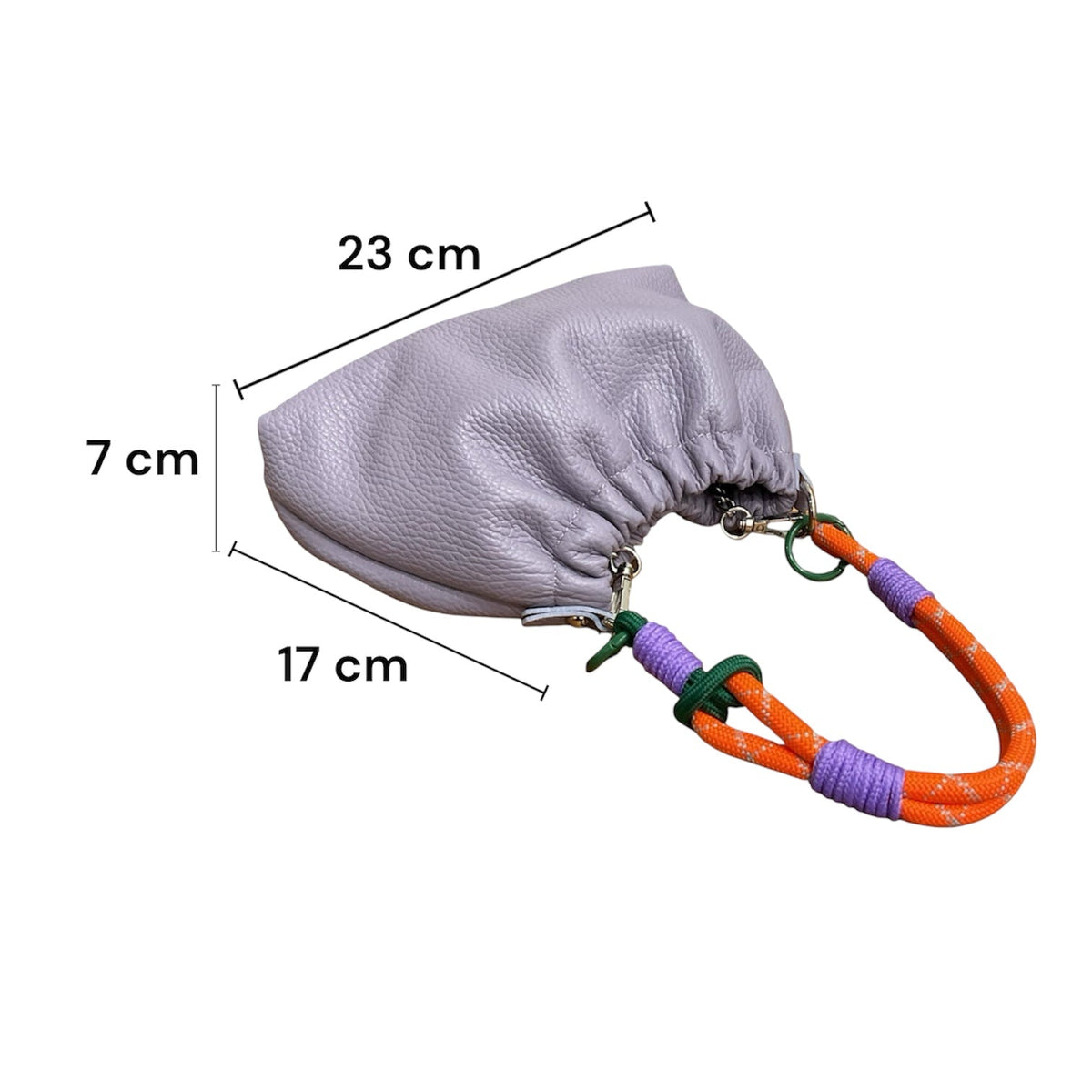 Sac cuir grainé cordon Plissa S