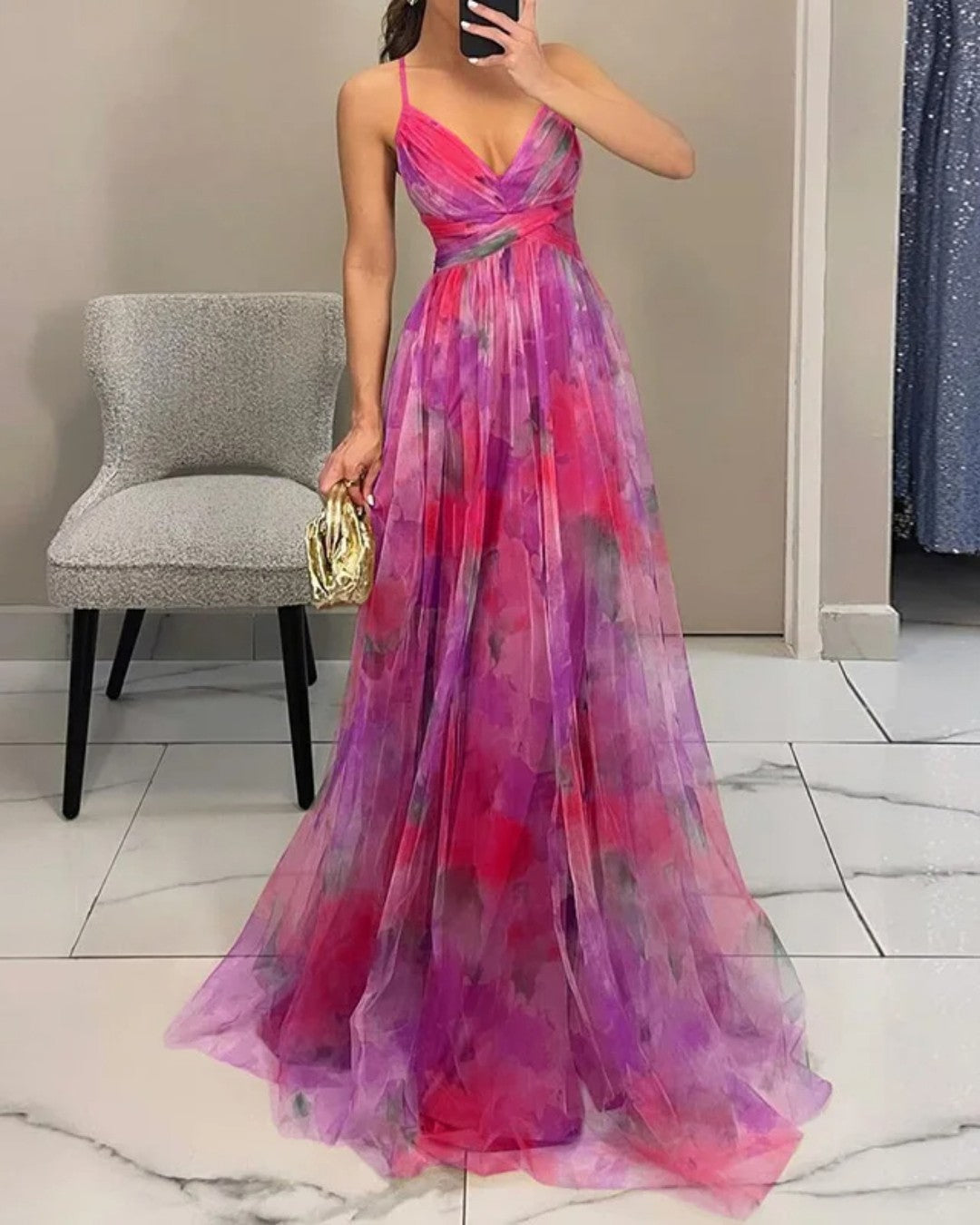 La Scintilla | Robe longue à imprimé floral élégant