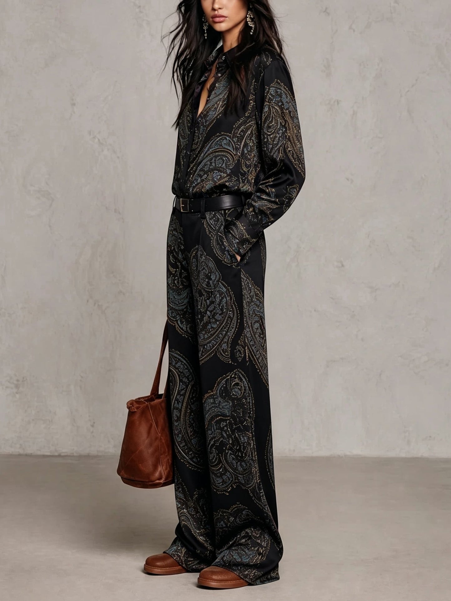 Valentina™ | Ensemble Paisley et Pantalons à Jambes Larges